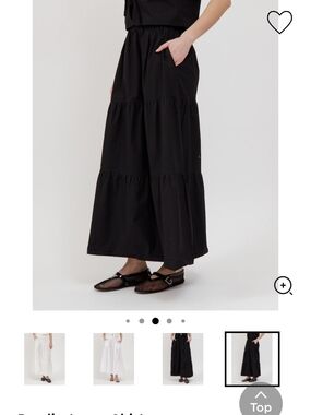 Tiered Black Maxi Skirt with Pockets